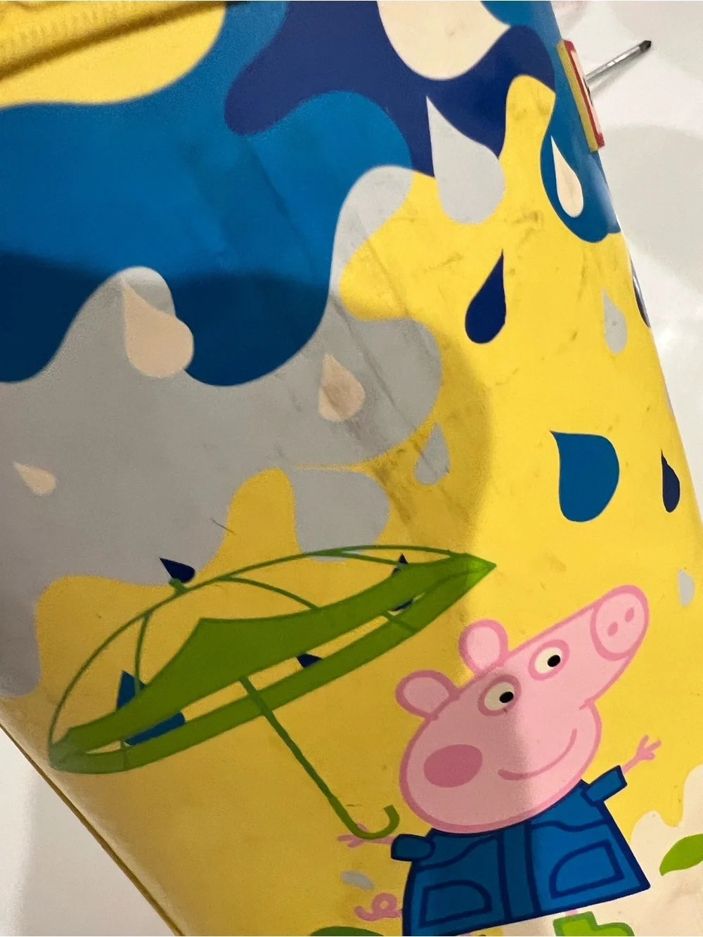 Hunter Kids Yellow Peppa Pig Rain Boots with Green and Blue Accents